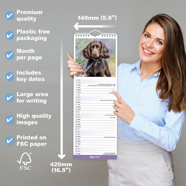 English Cocker Spaniel Calendar 2027 Slimline