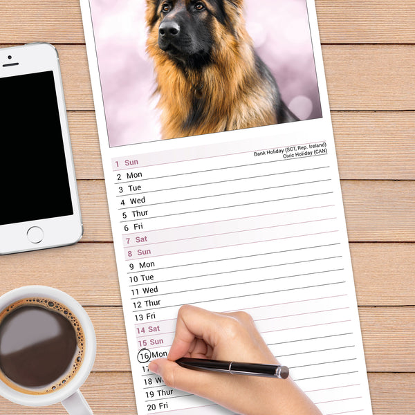German Shepherd Calendar 2027 Slimline