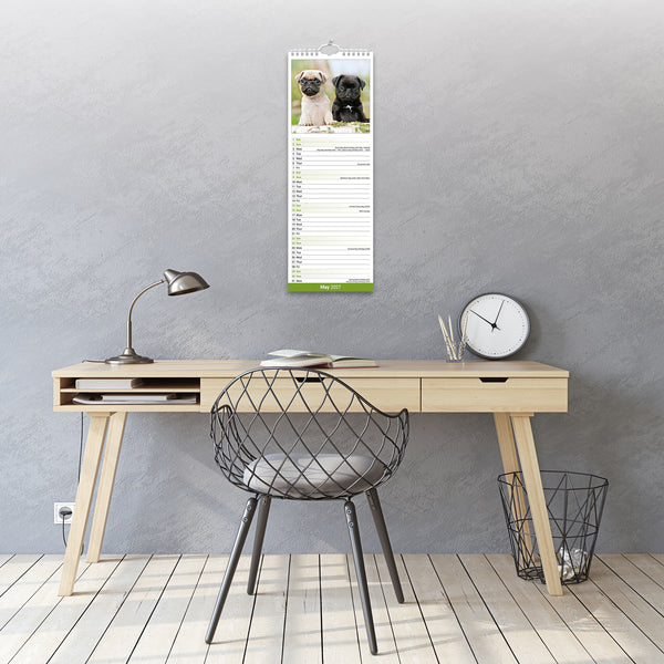 Pug Calendar 2027 Slimline