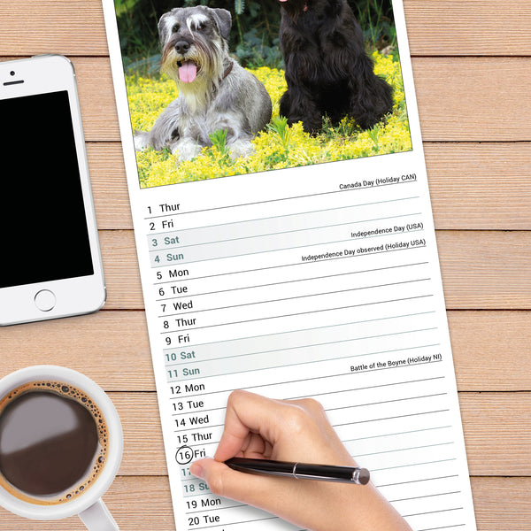 Schnauzer Calendar 2027 Slimline