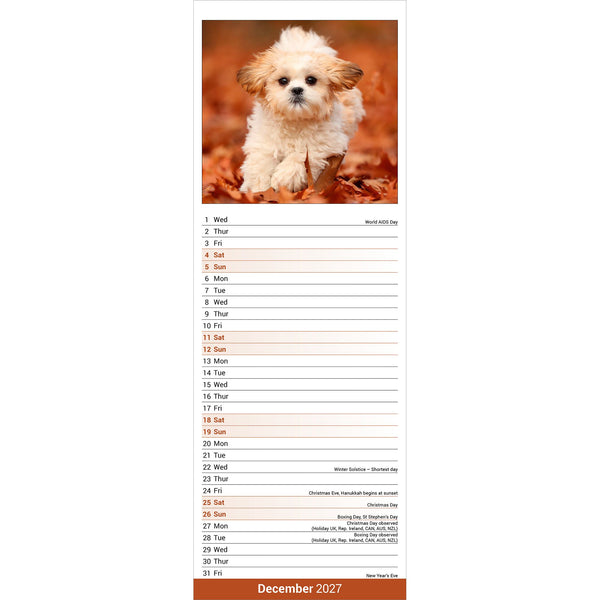 Shih Tzu Calendar 2027 Slimline