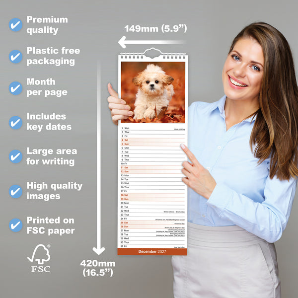 Shih Tzu Calendar 2027 Slimline