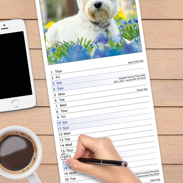 West Highland White Terrier Calendar 2027 Slimline
