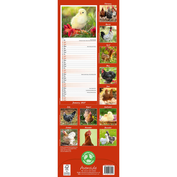Chickens Calendar 2027 Slimline
